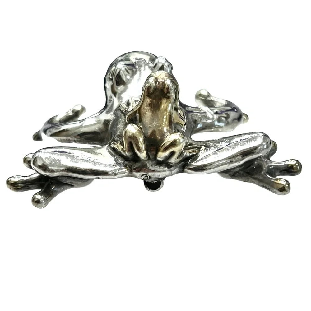 VINTAGE STERLING SILVER LEAP FROG BROOCH SMALL & BIG FROG